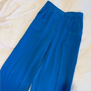 Amanda Uprichard Vibrant Blue Wide Leg Pants